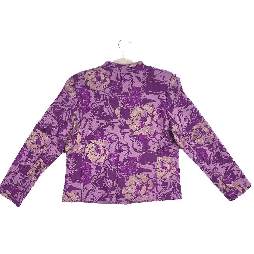 Soft Surroundings Tuscan Rose‎ Floral Jacket Blazer Amethyst Gold - Picture 3 of 8